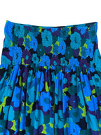 Corduroy Retro Print Floral Maxi Skirt