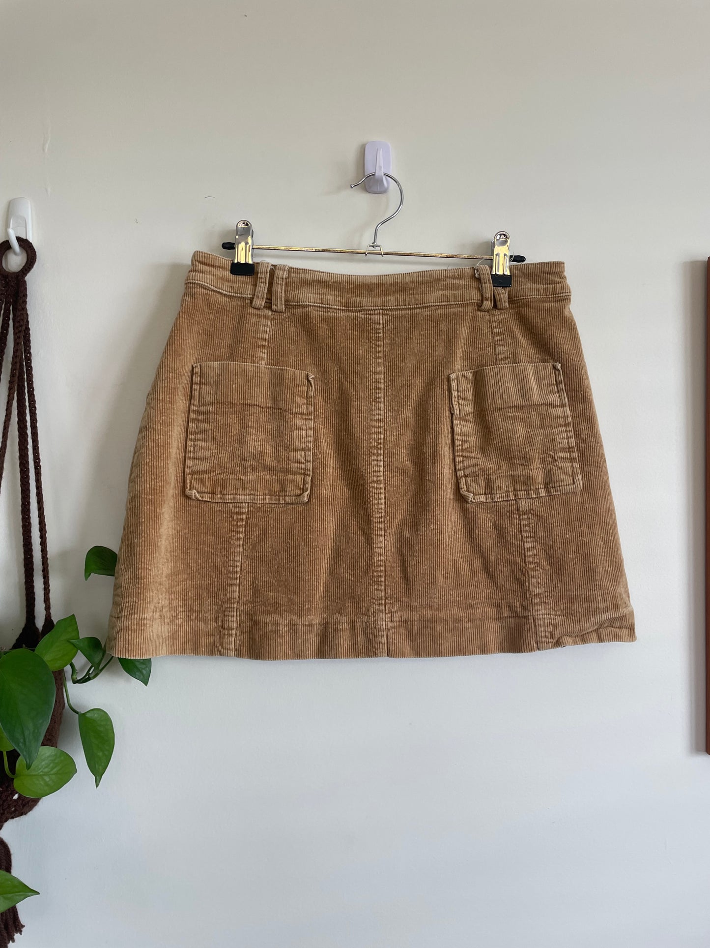 Tan Corduroy Mini Skirt - Sz 12