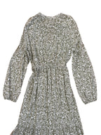 Long Sleeve Sage Paisley Print Dress