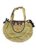 Cotton Print Shell Hobo Bag