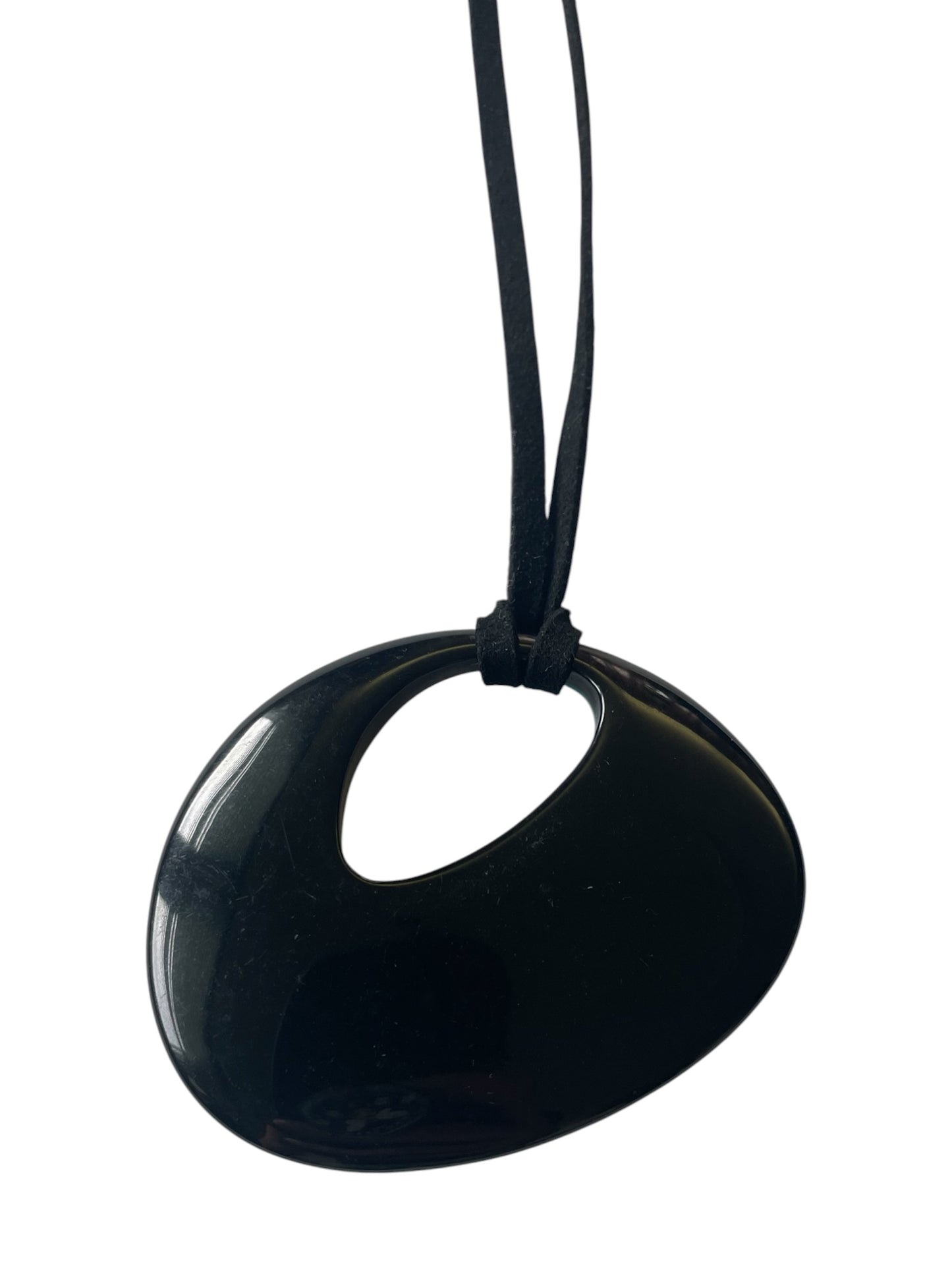 Psychedelic Acrylic Pendant Necklace on Suede Cord