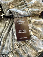 Just Jeans Black Daisy Print Shirred Boho Top – Size 10