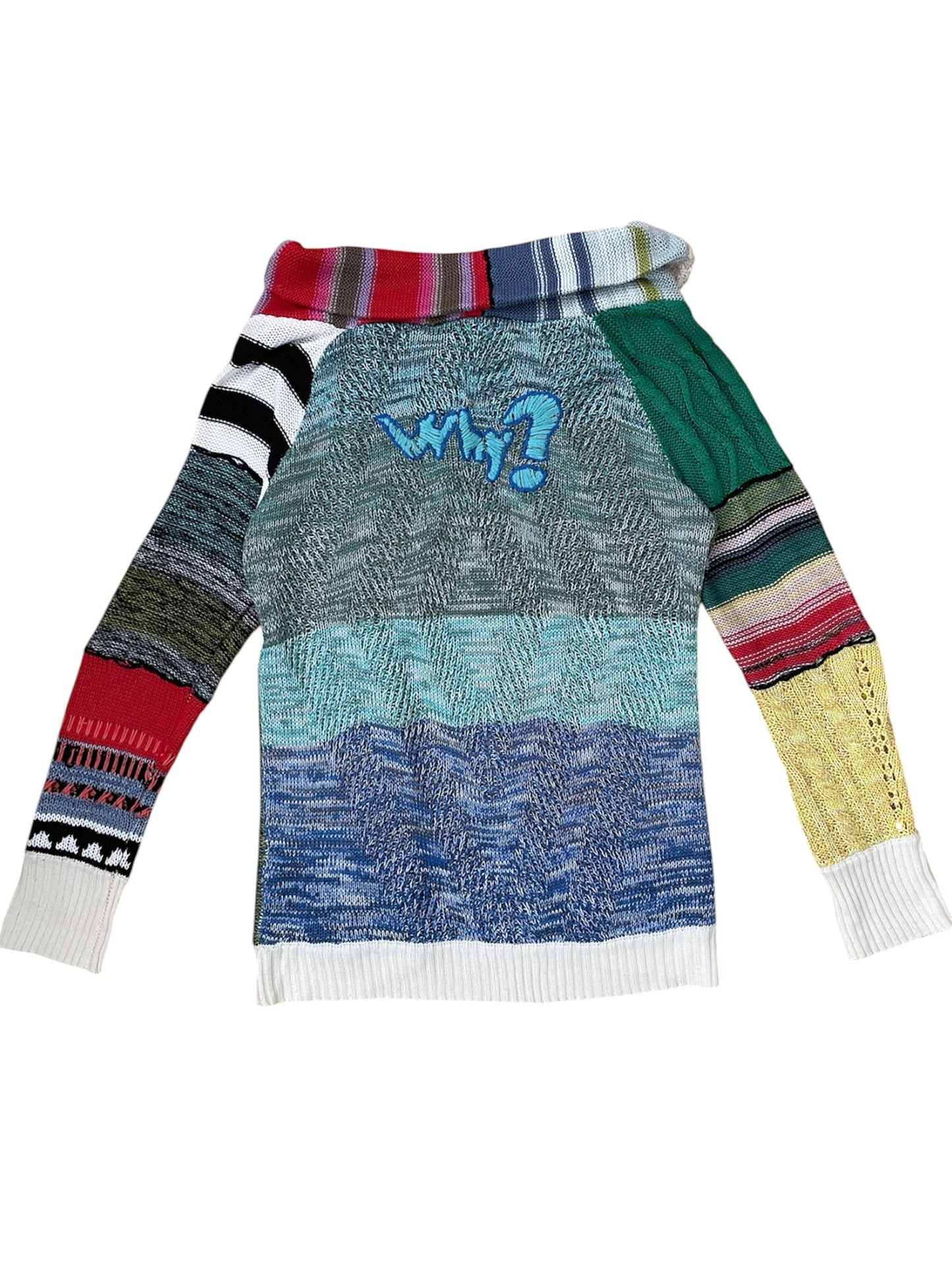 Multicolour Zip up Asymmetrical Cardigan - Sz XL