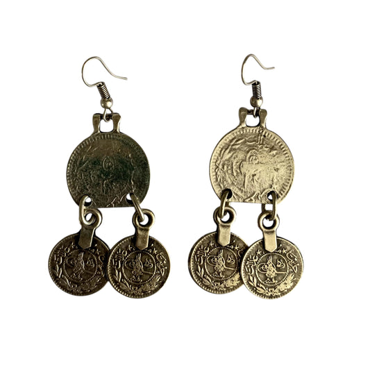 Turkish dangly coin earrings