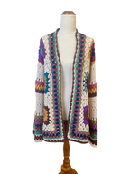 Mojo Moon Crochet Retro Cotton Cardigan Multicolour