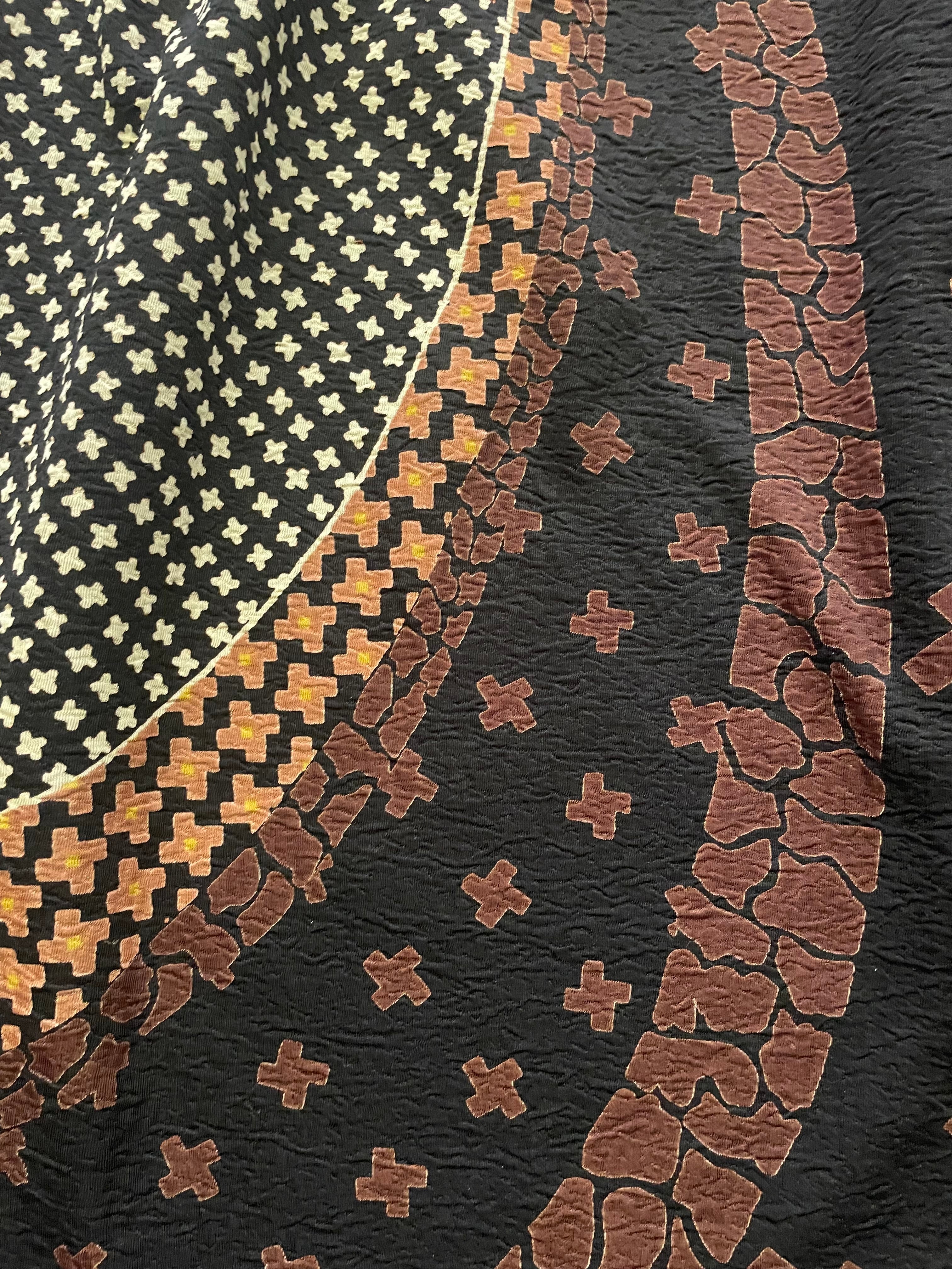 VTG 3/4 Brown & Black pattern skirt