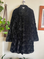Black Faux Fur Coat with Button up front Sz 10