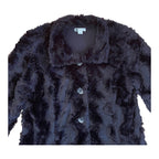 Black Faux Fur Coat with Button up front Sz 10