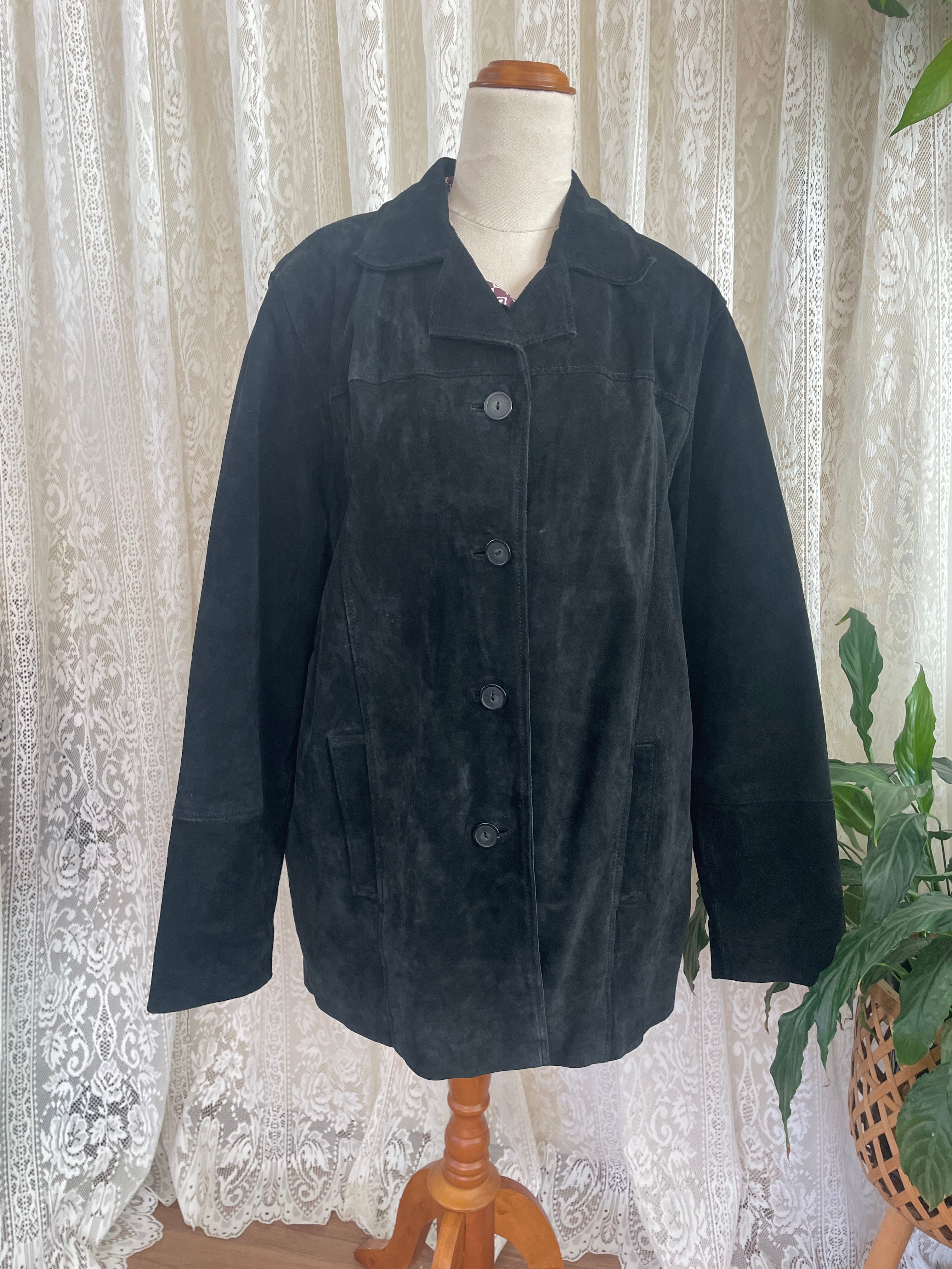 Black suede jacket Sz 12