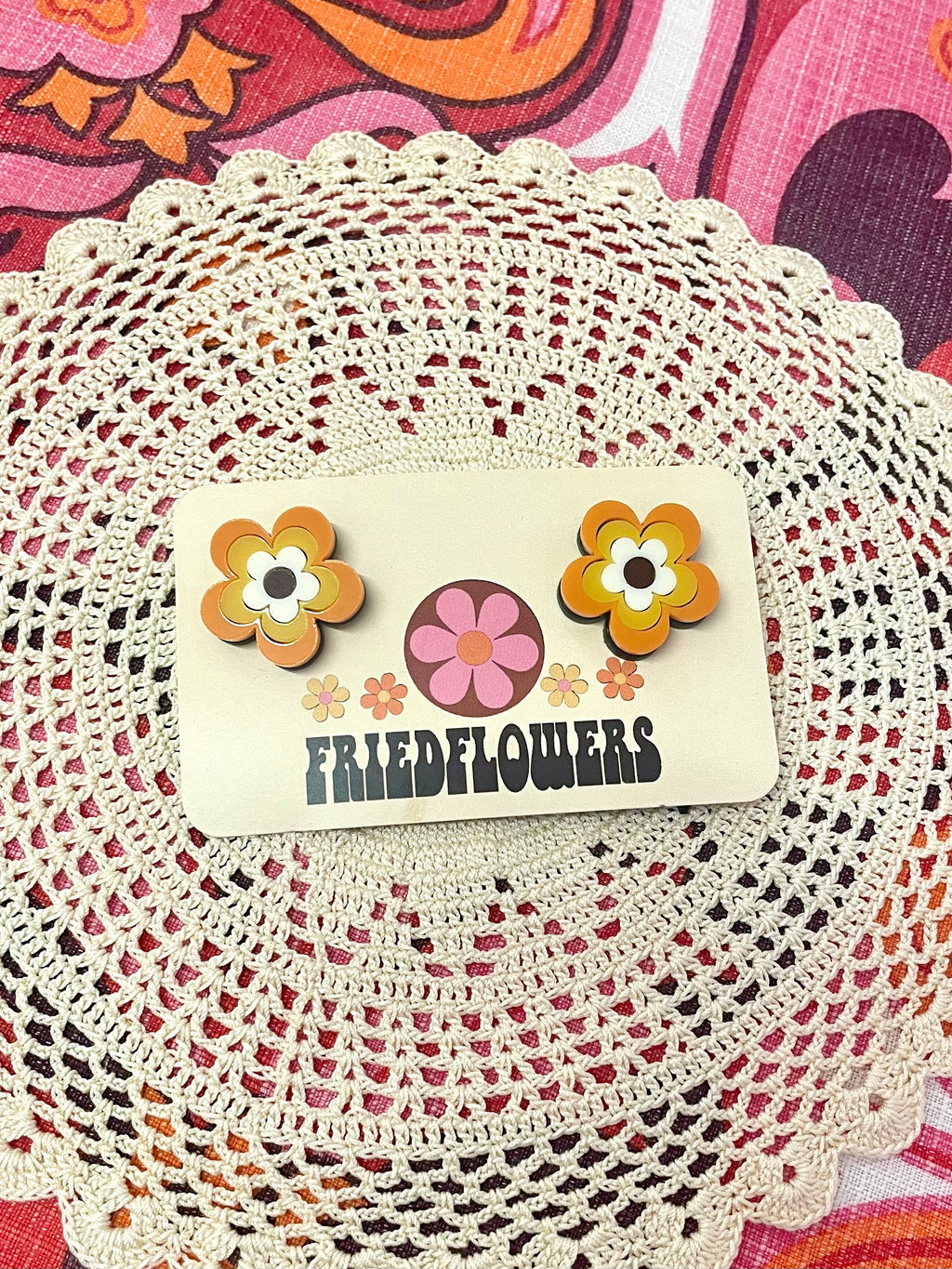 Retro Groovy Flower stud earrings