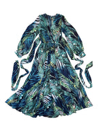 Tropical Long Sleeved Maxi Dress XL