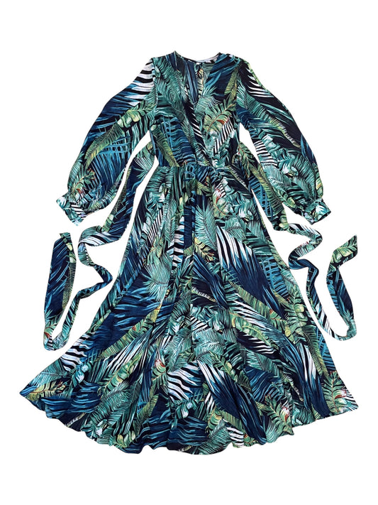 Tropical Long Sleeved Maxi Dress XL