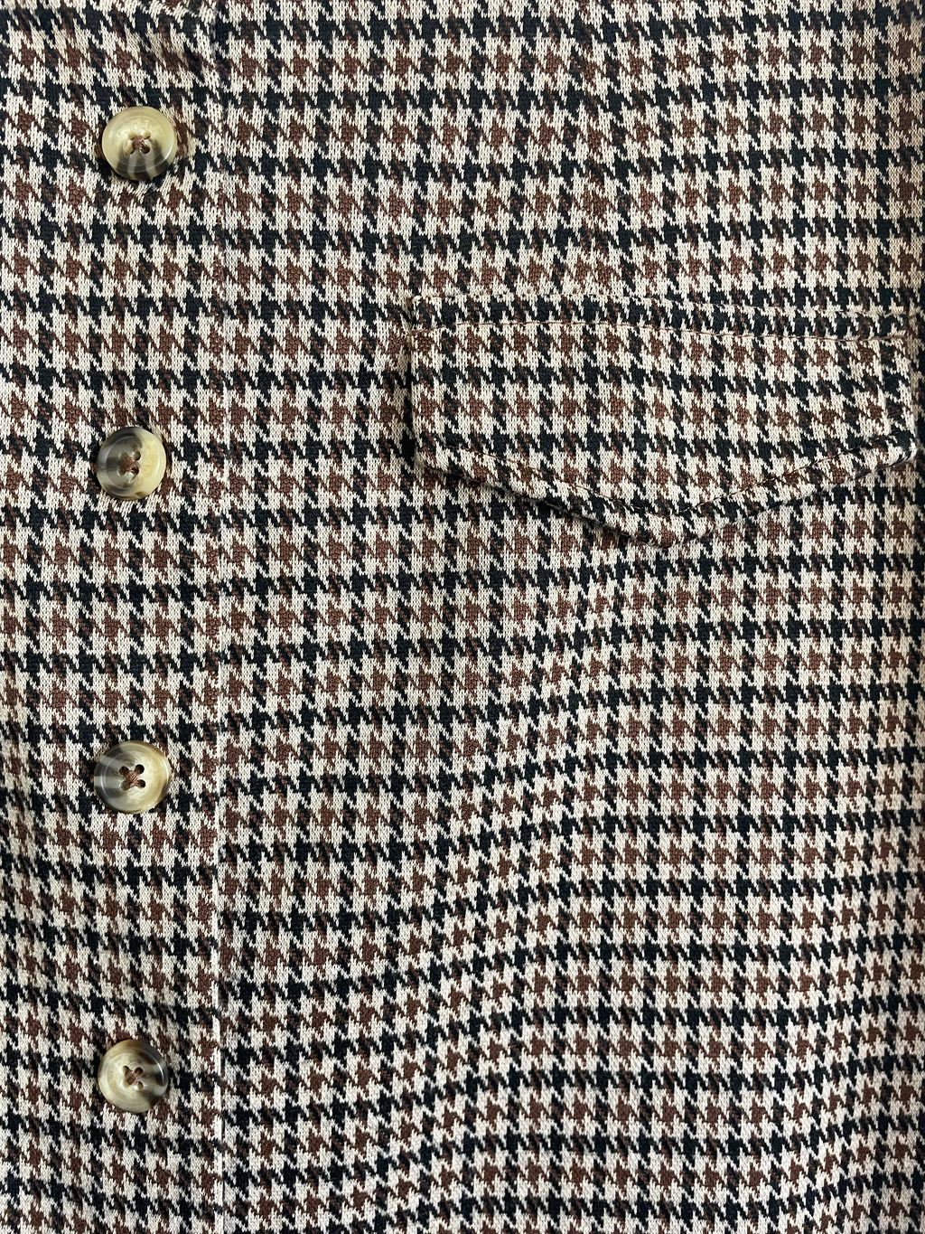 Houndstooth Pattern Button front Stretch Mini Skirt