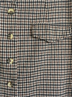 Houndstooth Pattern Button front Stretch Mini Skirt