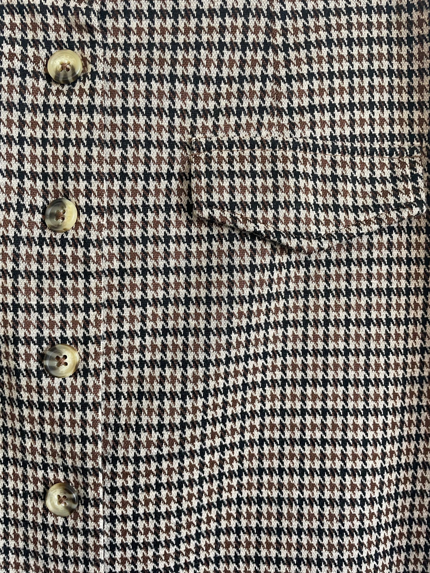 Houndstooth Pattern Button front Stretch Mini Skirt