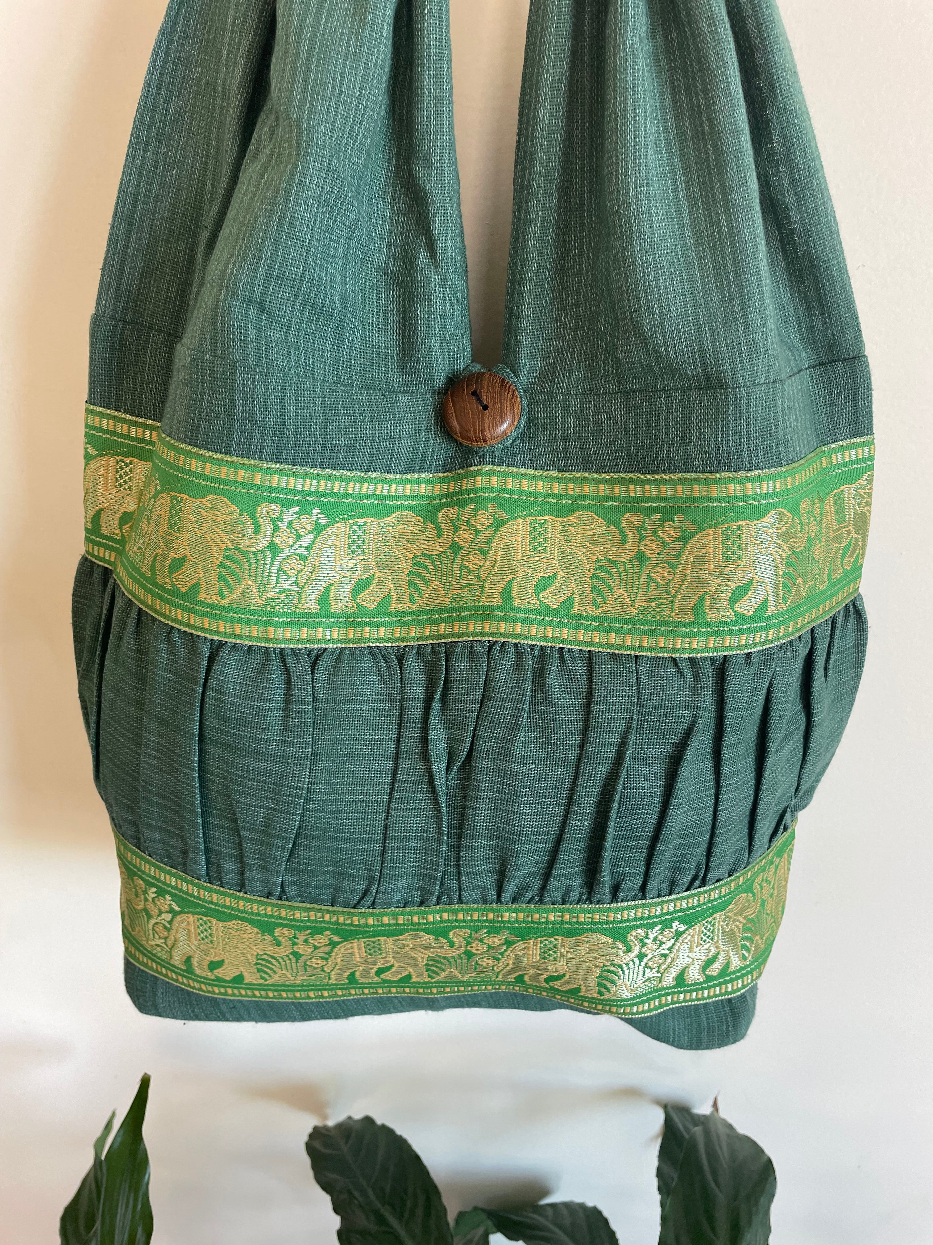 Hobo Style Elephant Cotton Bag