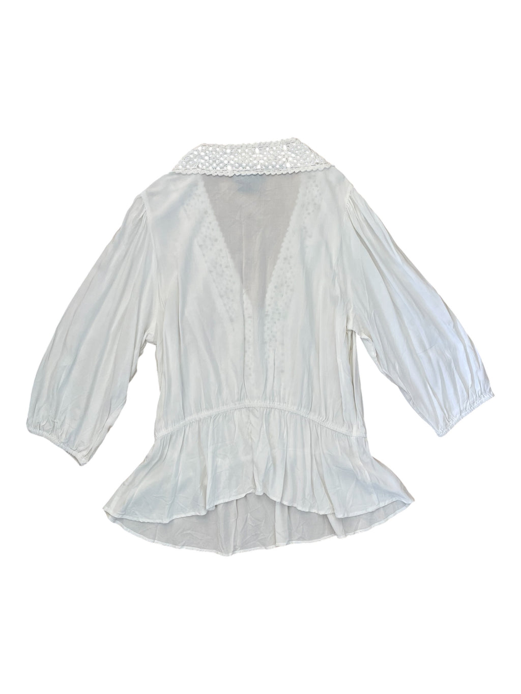 White Peasant Style Long sleeve blouse