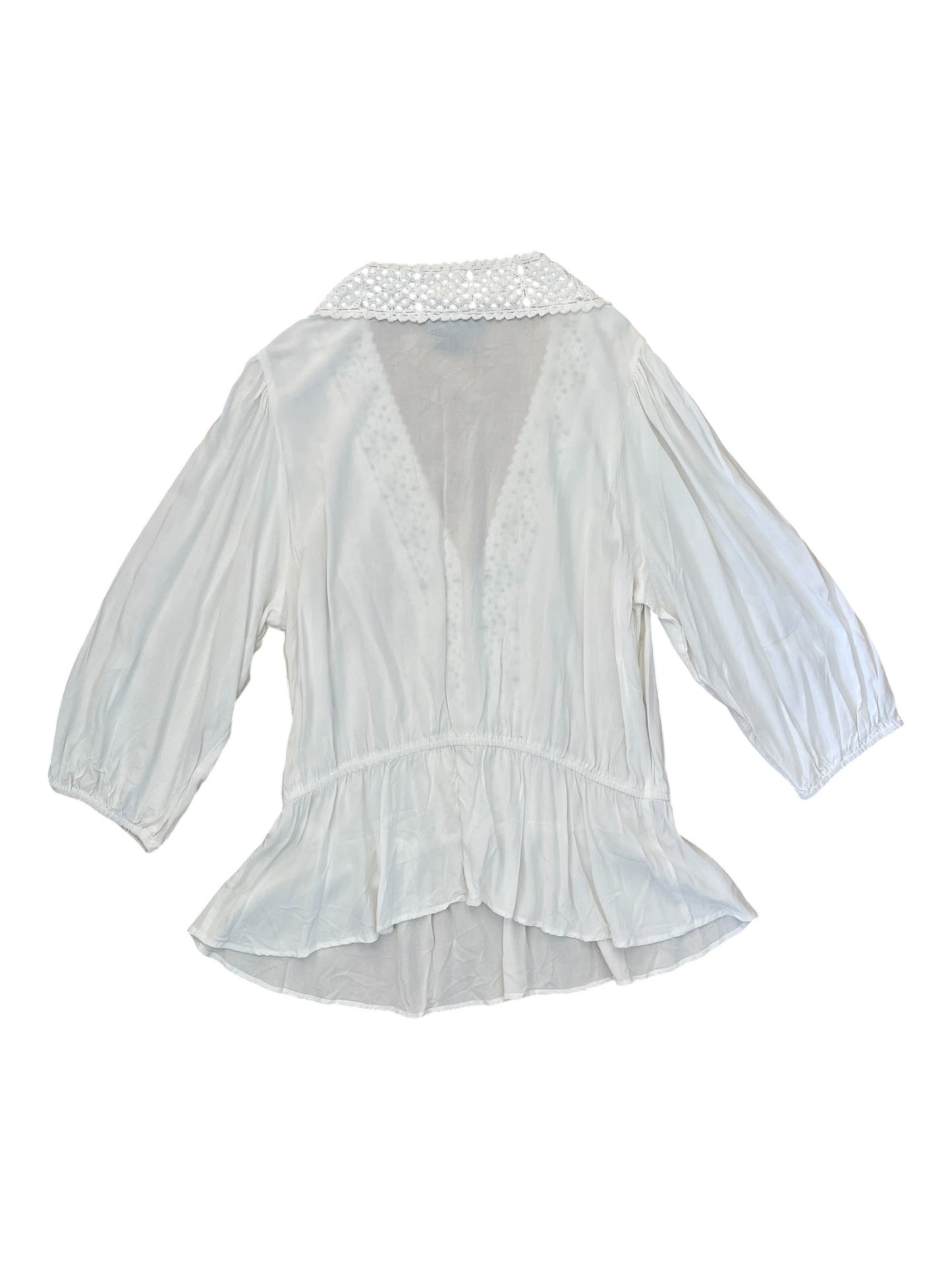 White Peasant Style Long sleeve blouse