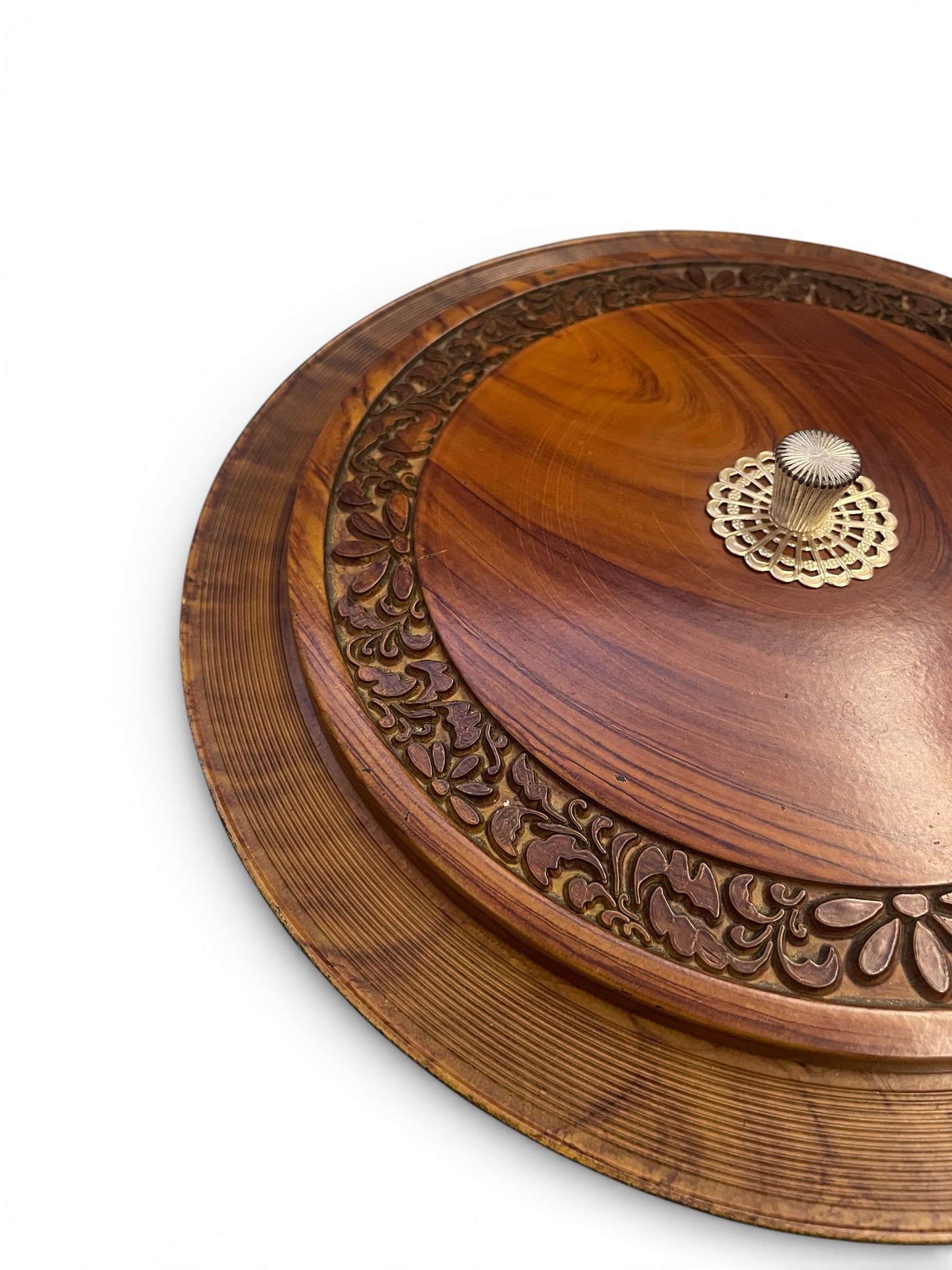 Wood look relish sectional tray with lid