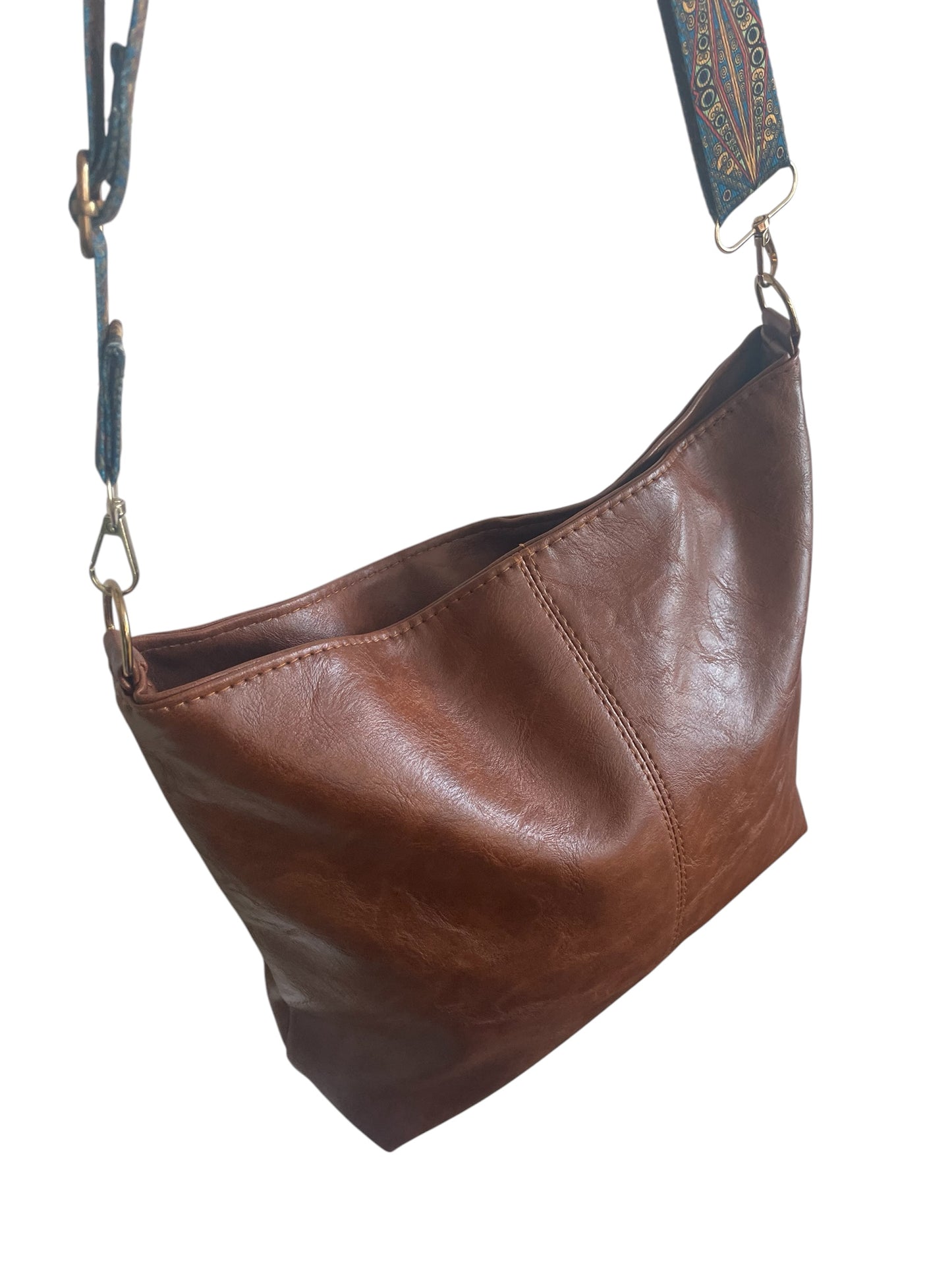 Faux Leather Chocolate Brown Bag