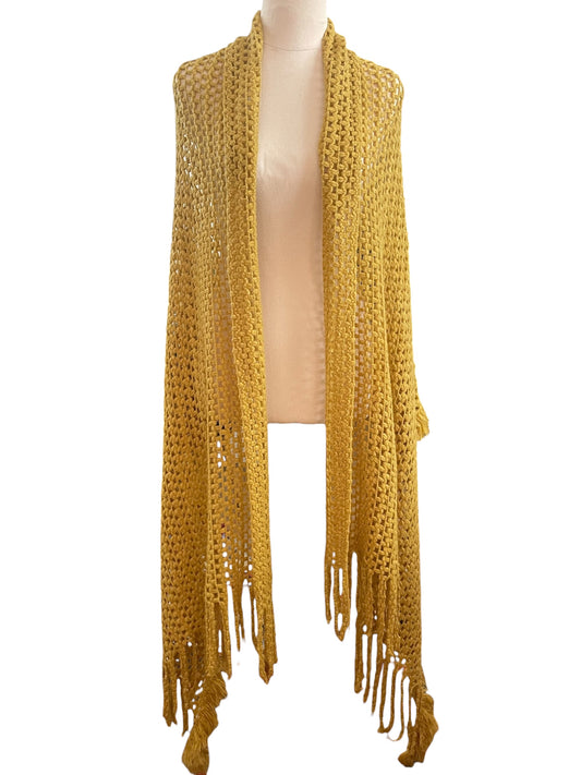 Mustard Fringed Shawl