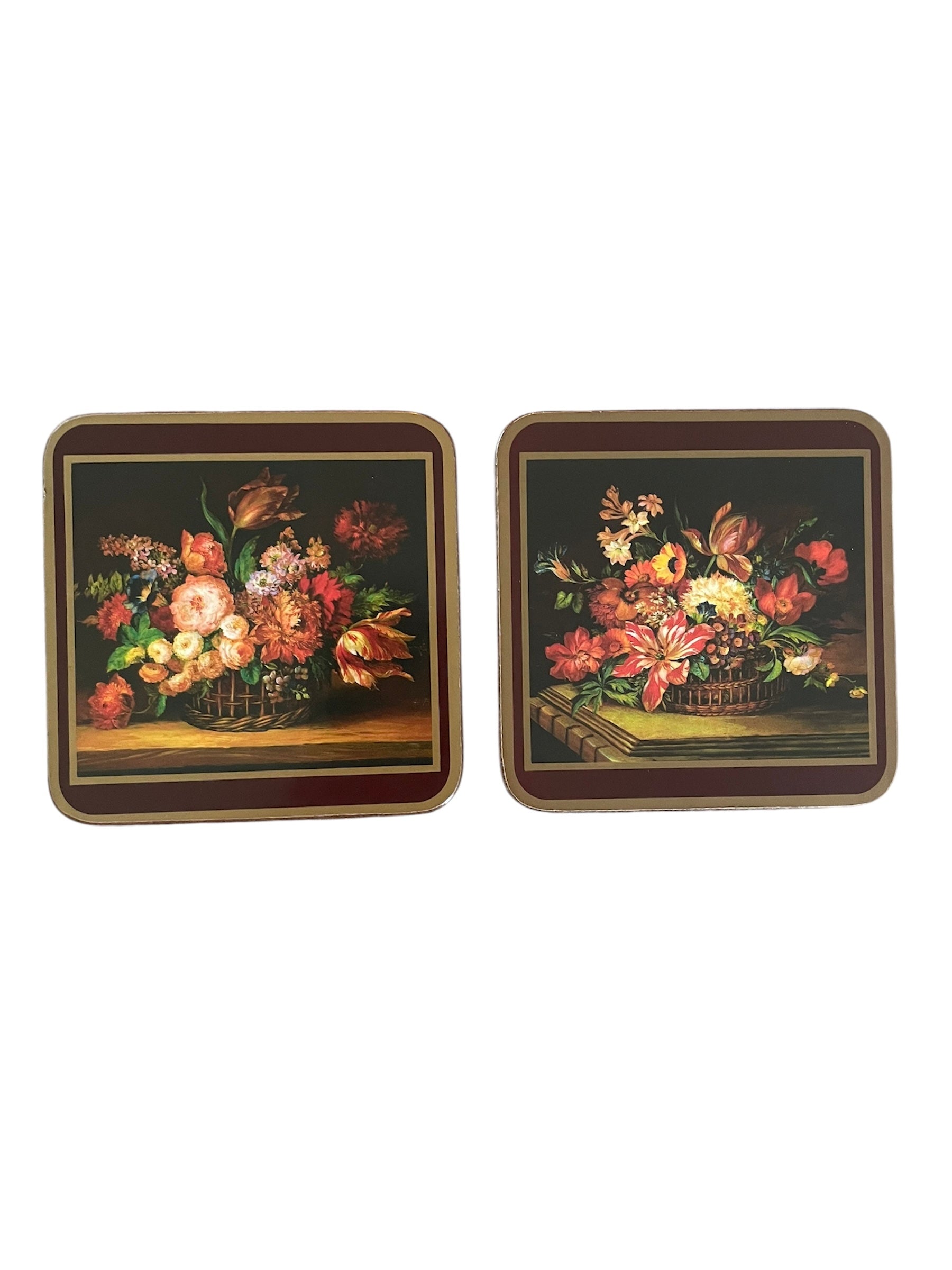 Vintage Pimpernel “Flemish Flowers” SQUARE Drink Coasters