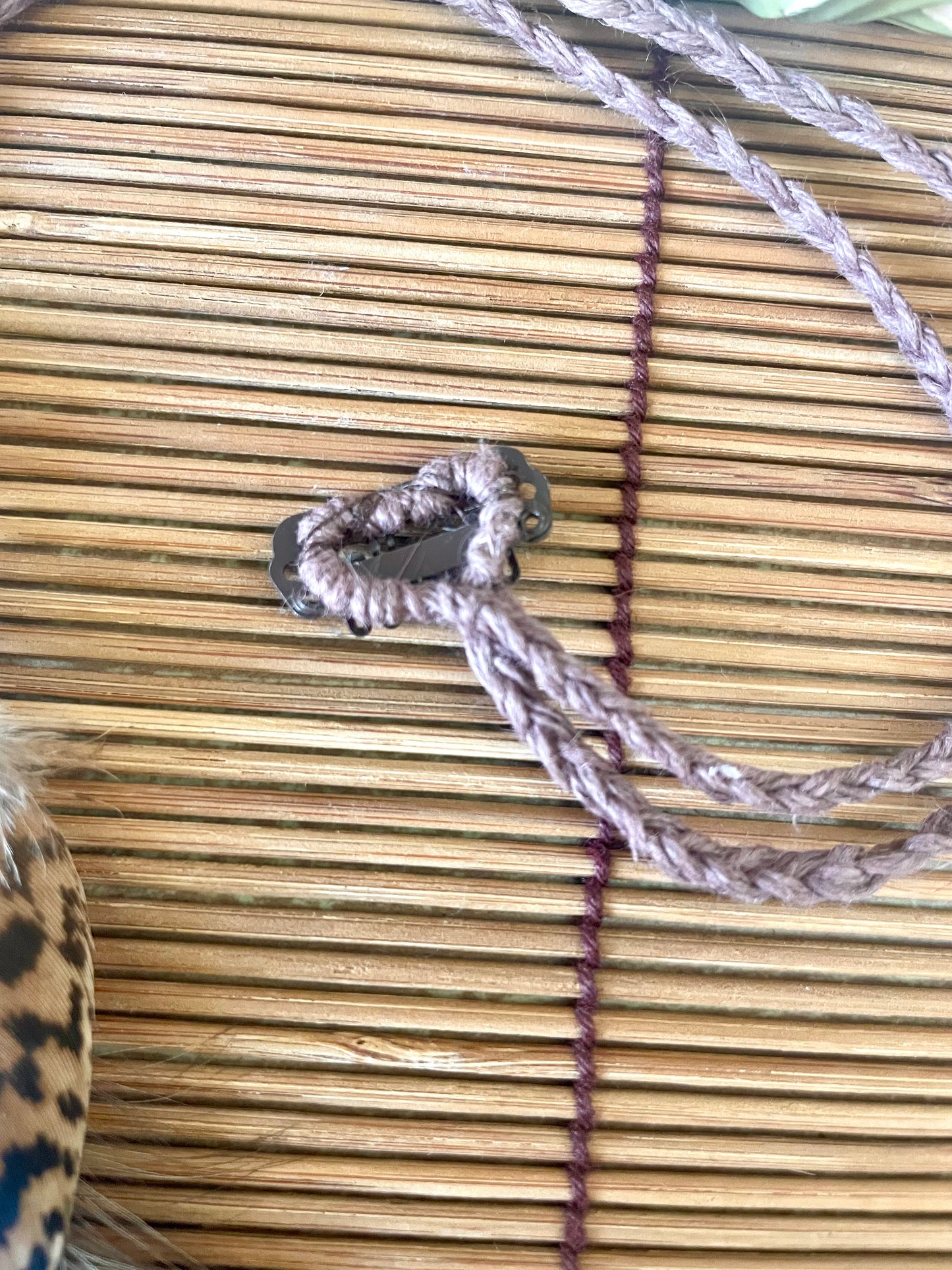 Feather & Hemp Hair Extension - Double Stranded Brown mix/Dragonfly