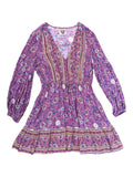 Boho Long Sleeve Mini Dress