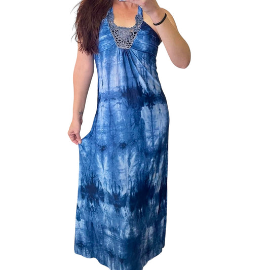 Preloved - “Xcepsion” Blue Tie Dye Dress