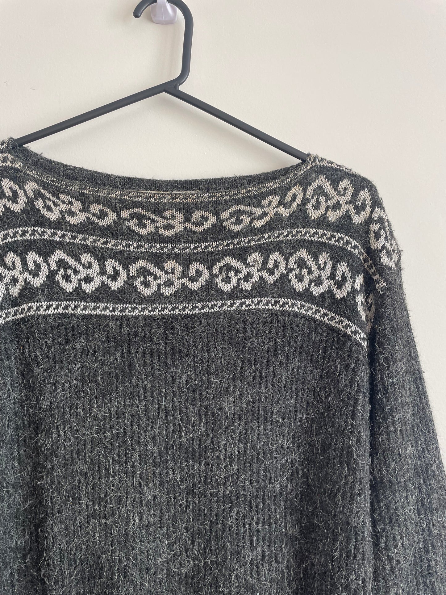 80s Vintage Wool Blend Sweater Dress
