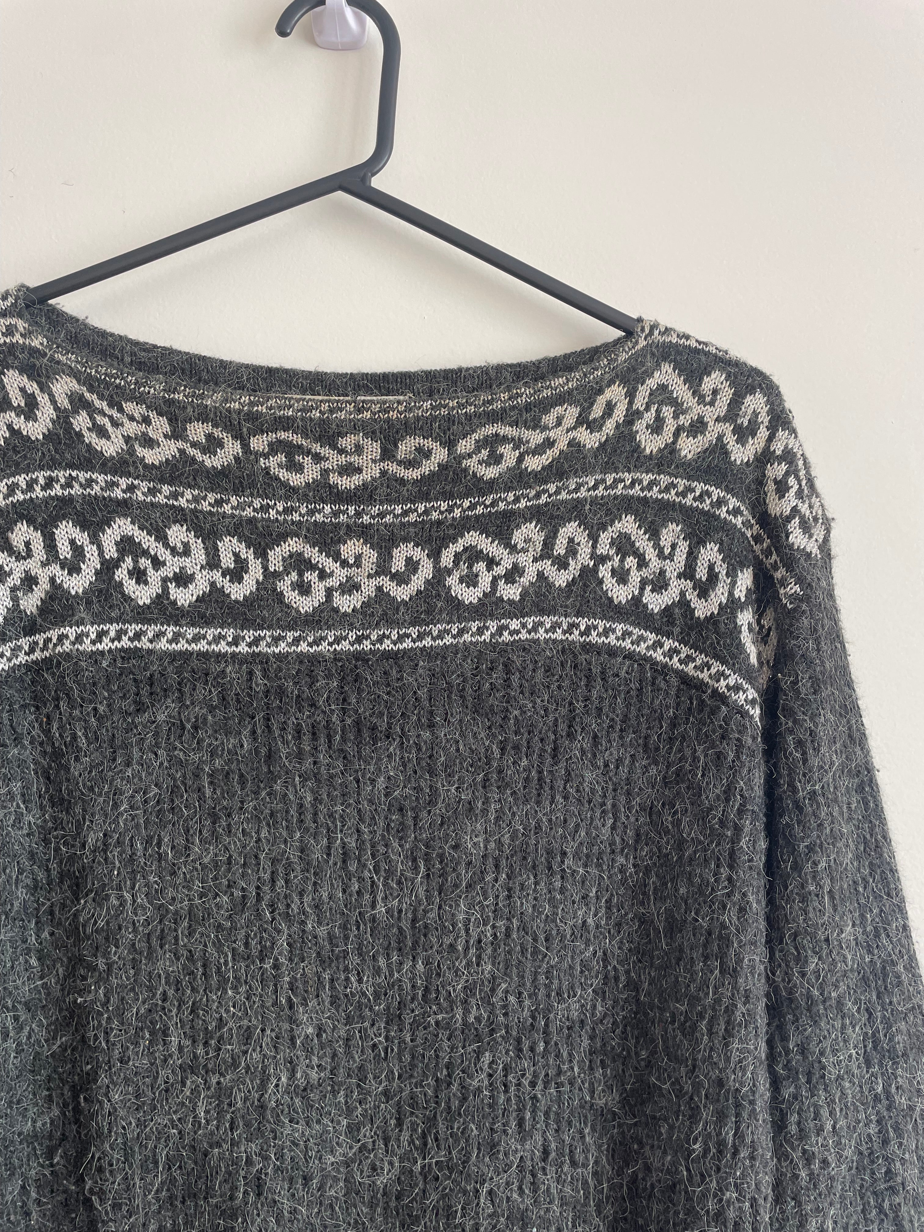 80s Vintage Wool Blend Sweater Dress