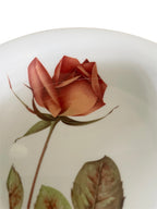 Red Rose Bowl and Trinket Dish Set of 2 VTG