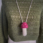 Crochet Mushroom Stash Necklace