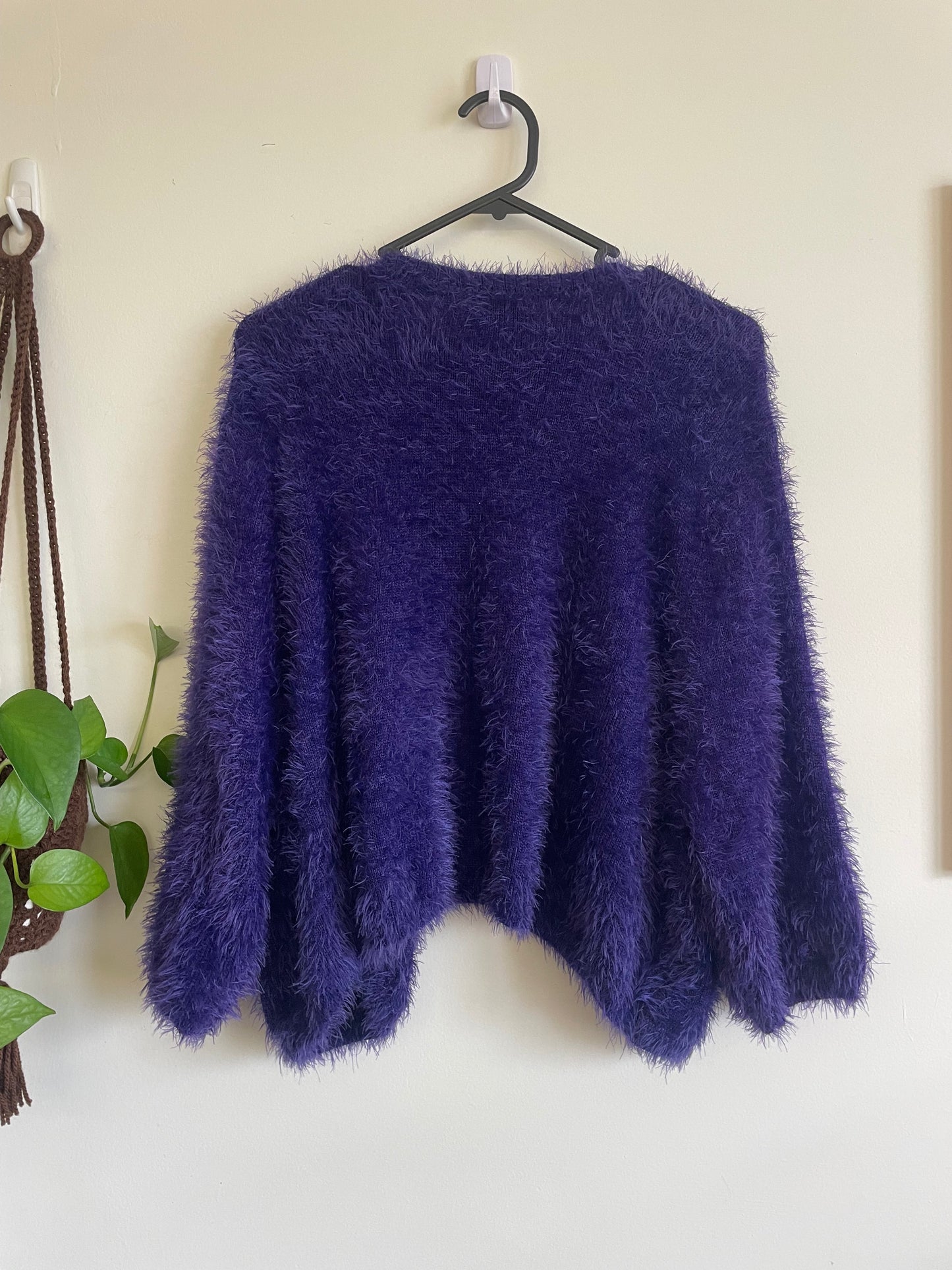 Purple Fluffy 1/2 sleeve Cropped Bolero