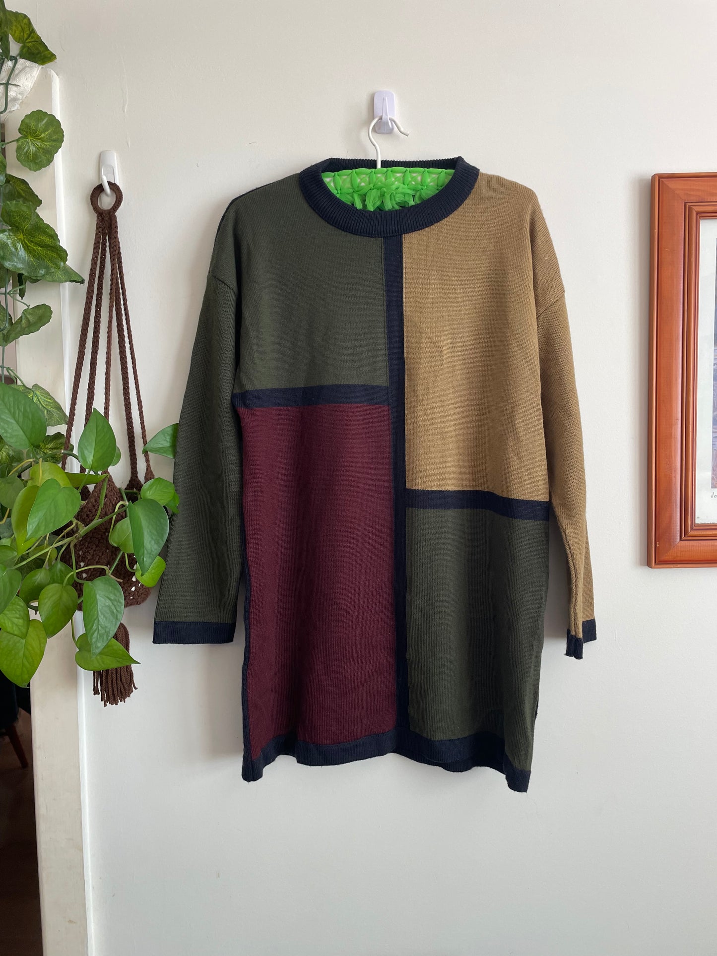 Colour Block Vintage 90s Knit Jumper