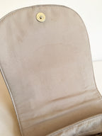 Sportsgirl Boho Faux Suede Saddle Crossbody Bag Whipstitch Detail Beige