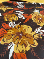 Vintage Warm Tone Floral Long Sleeve Blouse