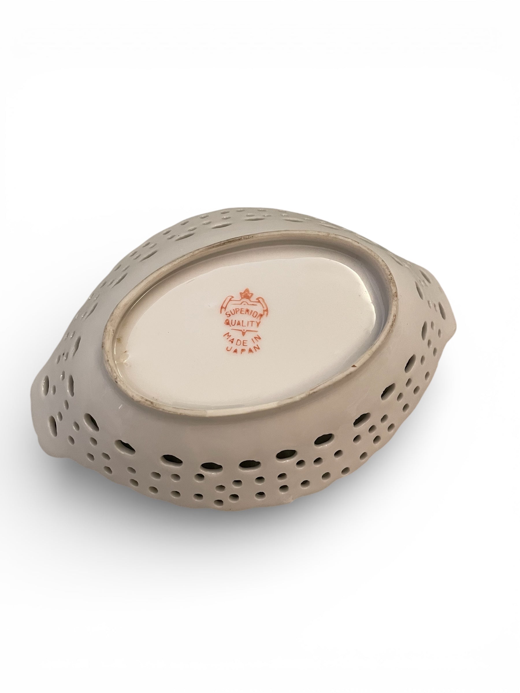 Floral Poppy Trinket Dish with Gold Trims