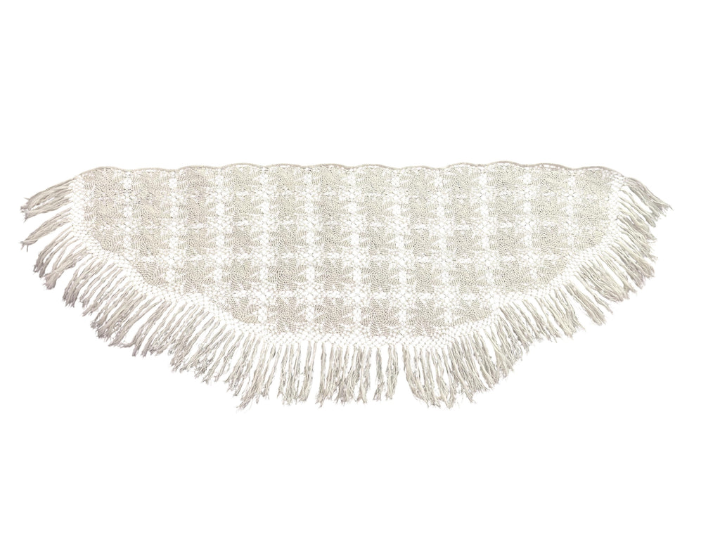 PL cream crochet vintage shawl