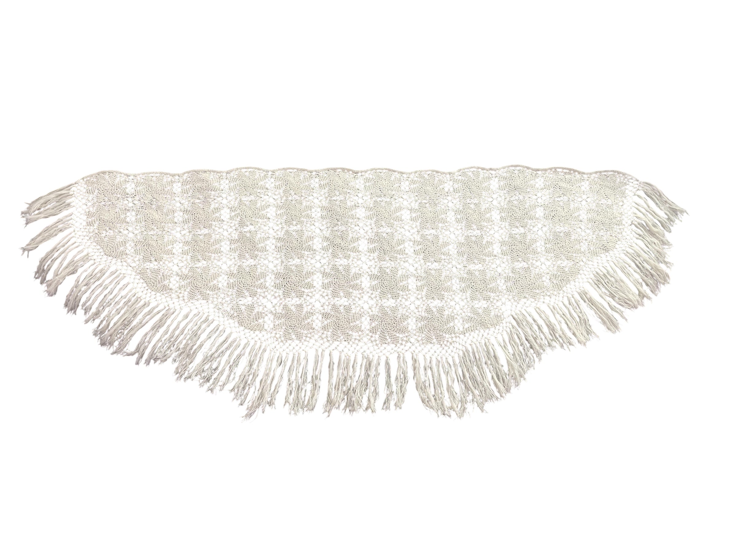 PL cream crochet vintage shawl