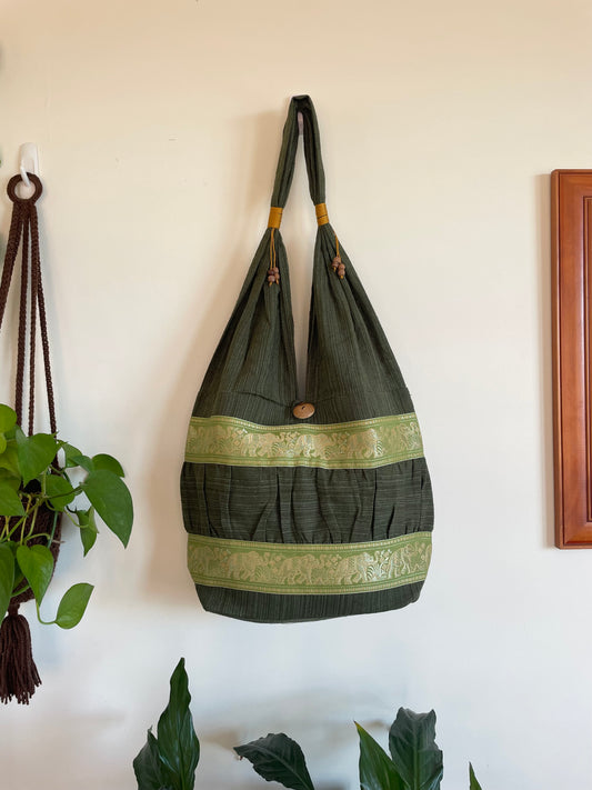 Hobo Style Elephant Cotton Bag