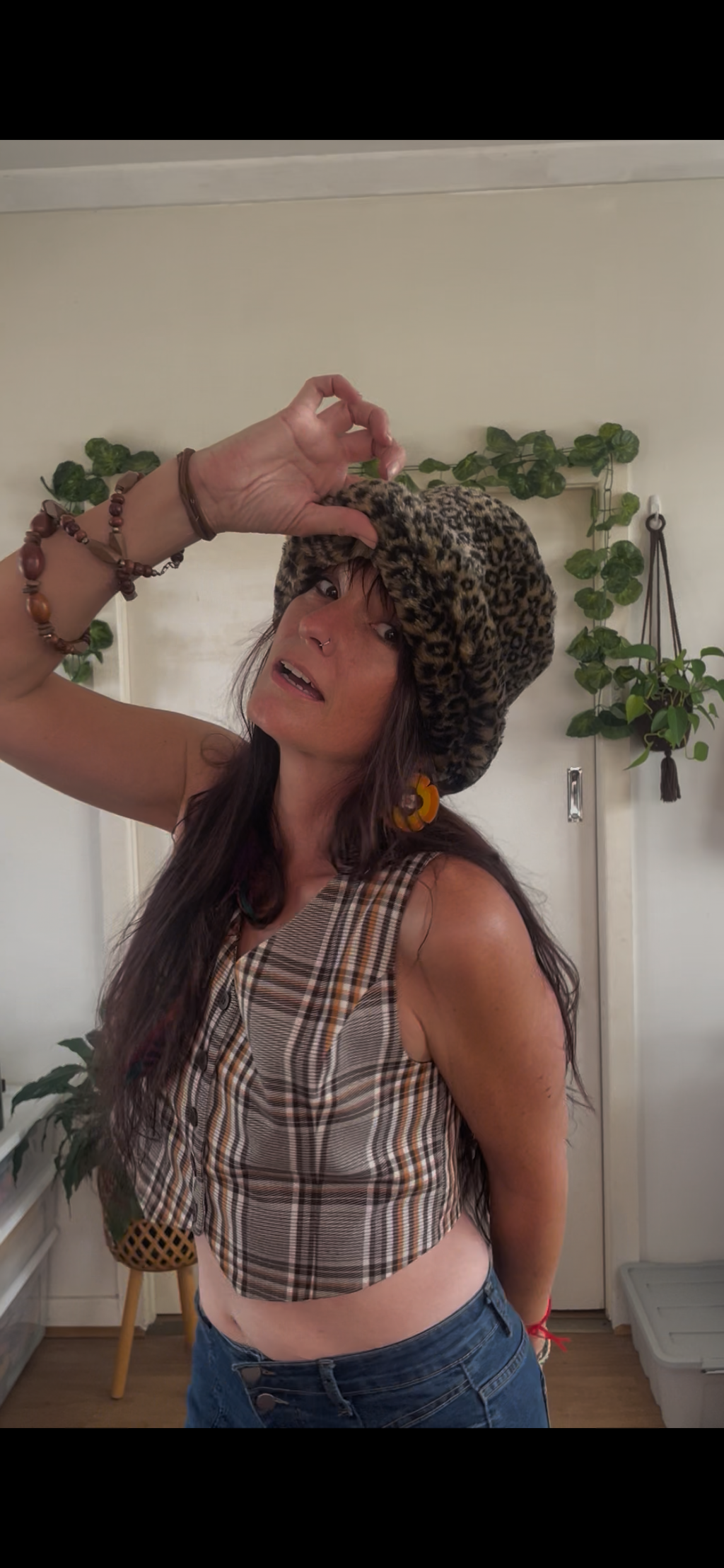 Leopard Print Faux Fur Hat
