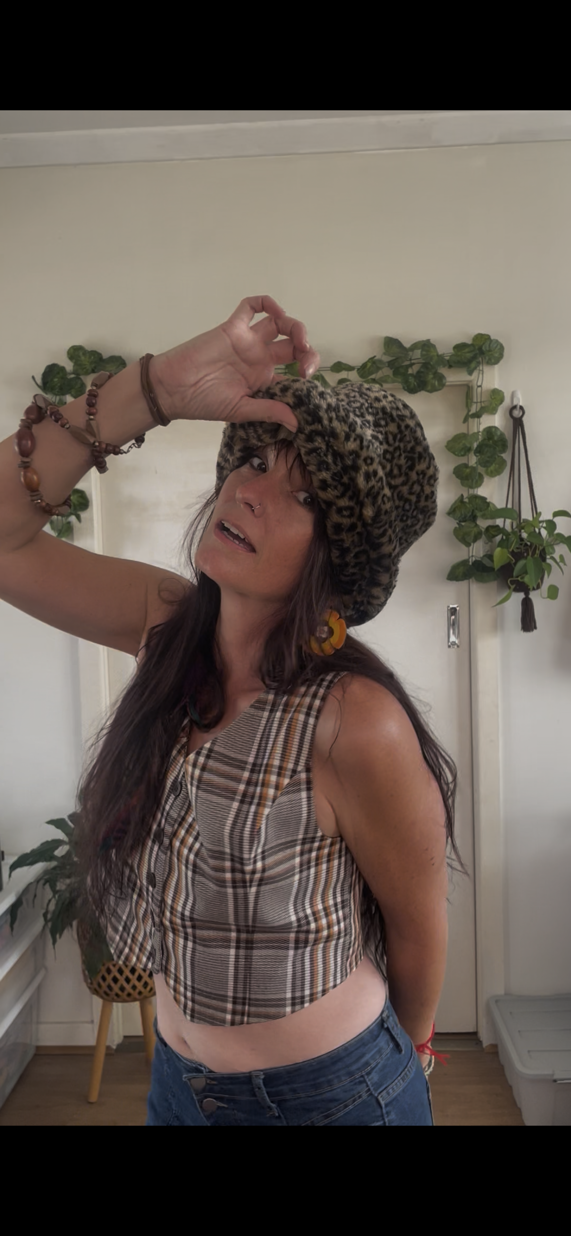Leopard Print Faux Fur Hat