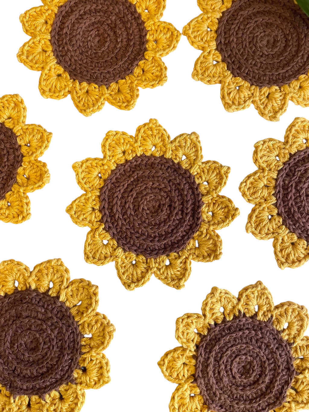 Crochet Sunflower Coasters Set of 4