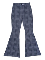 Plaid & Houndstooth Stretch Flare Pants