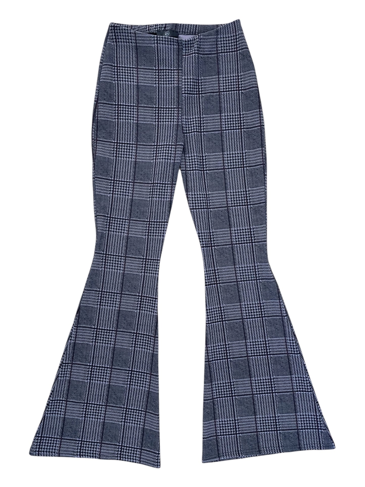 Plaid & Houndstooth Stretch Flare Pants