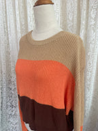 Loose fit retro colour sweater