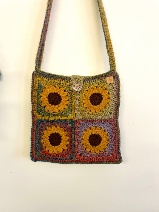 Mojo Moon Crochet Sunflower Bag
