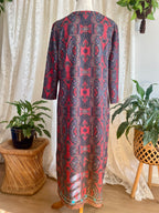 Boho Style Paisley Print Midi Dress