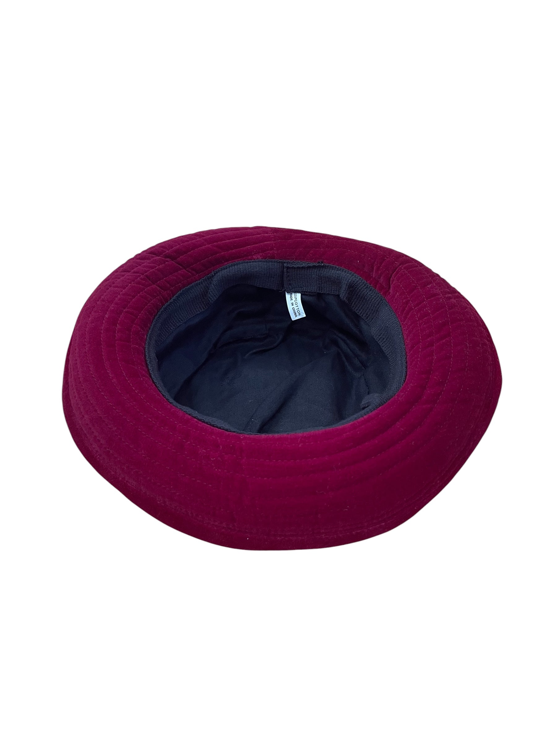 Deep red velvet brimmed hat